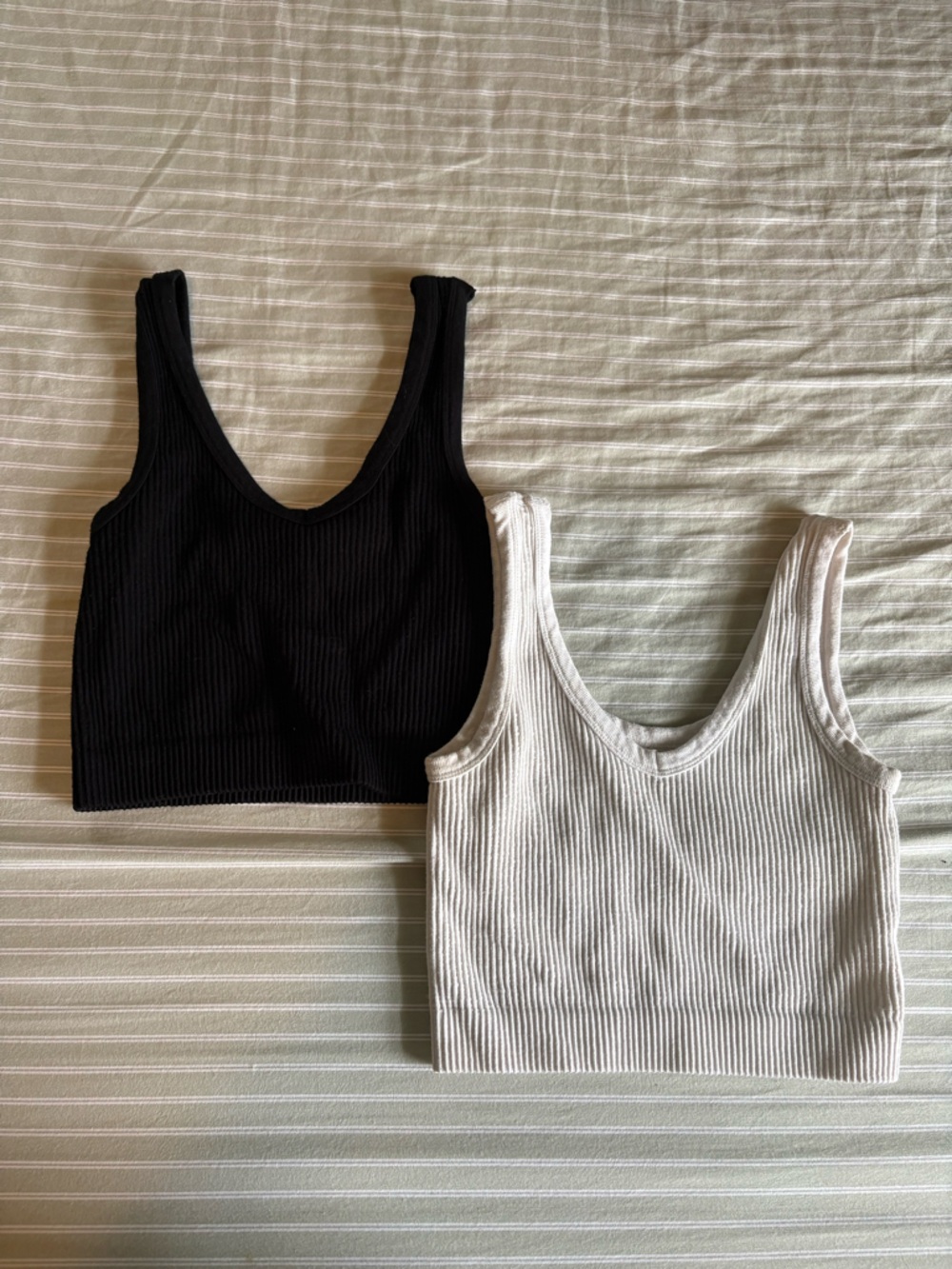 Ribbed Tank Top Duo — Black & White